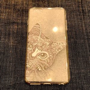 Iphone Plus transparent soft plastic case with cat